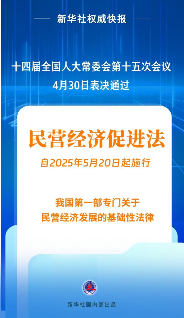 掌心策略 民营经济促进法出台！自今年5月20日起施行